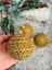 Yılbaşı Çam Ağaç Süsü Gold Altın Hasır Ip Motifli Top Süs 8 cm 3 Lü Paket 2