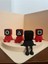 Squid Game Figür Seti 4 Lü Oturan Figürler 5.5 cm Kırmızı ve Siyah Renkli 5