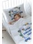 Organik Baskılı Bebek Boy (100X150) Yorgan Seti - For Baby Serisi - Mavi Çemberde Arabalar 2