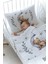 Organik Baskılı Bebek Boy (100X150) Yorgan Seti - For Baby Serisi - Ayda Uyuyan Ayı 2