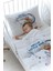 Organik Baskılı Bebek Boy (100X150) Yorgan Seti - Pure Baby Serisi - Aya Uzanan Ayı 2