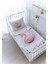 Organik Baskılı Bebek Boy (100X150) Yorgan Seti - For Baby Serisi - Pembe Zeminli Kuğu 1