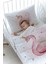 Organik Baskılı Bebek Boy (100X150) Yorgan Seti - For Baby Serisi - Pembe Zeminli Kuğu 2