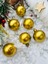 Yılbaşı Çam Ağaç Süsü Top Süs Gold Altın 4 cm 6 Lı Cici Top Yılbaşı Ağaç Süsü 2