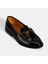 Kadın Siyah Metal Toka Aksesuarlı Rugan Loafer 5