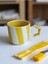 El Işi Sarı Şeritli Iki Renk Doğal Seramik Mug Kupa Çay / Cappuccino Fincanı 1
