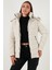 Kapitoneli Slim Fit Çıkarılabilir Kapüşonlu Mont Bayan Mont 497MARA 3