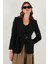 Regular Fit Kruvaze Yaka Kemerli Blazer Ceket Bayan Ceket 6839367 1