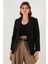 Regular Fit Kruvaze Yaka Kemerli Blazer Ceket Bayan Ceket 6839367 5