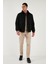 Slim Fit Tüy Detaylı Yaka Fermuarlı Kaşe Kaban Erkek Kaban 5840025 2