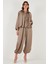 Oversize Klasik Yaka Yarasa Kol Fermuarlı Saten Ceket Bayan Ceket 6839584 2