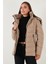Kapitoneli Slim Fit Çıkarılabilir Kapüşonlu Mont Bayan Mont 497MARA 1