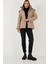 Kapitoneli Slim Fit Çıkarılabilir Kapüşonlu Mont Bayan Mont 497MARA 2