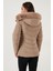 Kapitoneli Slim Fit Çıkarılabilir Kapüşonlu Mont Bayan Mont 497MARA 7