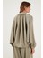 Oversize Klasik Yaka Yarasa Kol Fermuarlı Saten Ceket Bayan Ceket 6839584 7