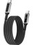 WI-C079 Warriors Serisi Aramid Fiber Type-C To Type-C Pd Data ve Şarj Kablosu 100W 1.2m Siyah 4