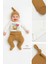 Abisinin Aslanı Yazılı 3’lü Bebek Takımı Uzun Kollu Çıtçıtlı Body,fitilli Patikli Pantolon Şapka Set 3