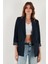 Regular Fit Klasik Yaka Desenli Astar Detaylı Blazer Ceket Bayan Ceket 6839227 1
