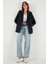 Regular Fit Klasik Yaka Desenli Astar Detaylı Blazer Ceket Bayan Ceket 6839227 2