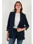 Regular Fit Klasik Yaka Desenli Astar Detaylı Blazer Ceket Bayan Ceket 6839227 5