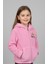 Princess Yazılı Taç Nakışlı Pembe Pelüş Kapüşonlu Kız Çocuk Hırka 1