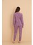 Fwn 04-3309 Peluş Welsoft Polar Kışlık Yumoş Kalpli Kedili Kadın Pijama Takımı 4