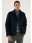Slim Fit Ceket Yaka Astarlı Kaşe Kaban Erkek Kaban 58400347 4