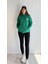 Kadın Kapüşonlu Baskı Detaylı Kanguru Cepli Oversize Sweatshirt 2