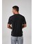 Erkek Siyah Kısa Kollu Kontrast Dikişli Modal Basic Tişört C7T3N6O1 2