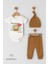 Halasının Aslanı Yazılı 3'lü Bebek Takımı - Çıtçıtlı Body, Şapka ve Ribana Pantolon %100 Pamuk Set 3