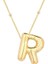 925 Ayar Gümüş Gold Balon R Harfi Kadın Kolye 1