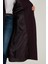 Oversize Fit Kruvaze Yaka Düğmeli Kemerli Uzun Trençkot Bayan Trençkot 6839476 6