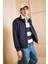 Slim Fit Dar Kesim Dik Yaka Astarlı Fermuarlı Cepli Süet Mevsimlik Baharlık Mont D1524AX25AU 3