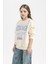 Kız Çocuk Relax Fit Bisiklet Yaka Baskılı Sweatshirt D7046A824WN 1
