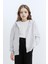 Kız Çocuk Oversize Geniş Kalıp Kapüşonlu Basic Düz Fermuarlı Sweatshirt D8214A8NS 3