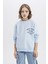 Kız Çocuk Relax Fit Bisiklet Yaka Baskılı Sweatshirt D8546A825SP 1