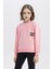 Kız Çocuk Relax Fit Bisiklet Yaka Sırt Baskılı Sweatshirt D9774A825SP 3