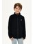 Panda Patch Supersoft Fermuarlı Çocuk Sweatshirt - Siyah 4