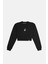 Giant Panda Super Soft Crop Sweatshirt - Siyah 1
