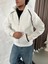 -Erkek Oversize Dik Yaka Fermuarlı Sweatshirt - Zincir Nakışli Kanguru Cepli 5