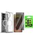 Galaxy S25 Ultra Kılıf Magsafe Şarj Özellikli Şeffaf Sert Pc Zore Embos Kapak + Hayalet Cam Ekran Koruyucu + Kamera Lens Koruyucu Set 1