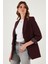 Regular Fit Klasik Yaka Desenli Astar Detaylı Blazer Ceket Bayan Ceket 6839227 4