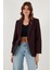 Regular Fit Kruvaze Yaka Kemerli Blazer Ceket Bayan Ceket 6839367 4