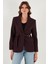 Regular Fit Kruvaze Yaka Kemerli Blazer Ceket Bayan Ceket 6839367 5