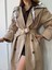 Bej Fularlı Trençkot 3