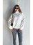 Kadın Balıkçı Yaka Uzun Kollu Basic Sweatshirt 1