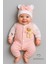 Teddy Bear Temalı Yenidoğan Fitilli Tulum Takımı Ayıcıklı Kız Bebek Tulum Şapka Set Pamuk 1