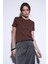 Kahve Basic Kadın T-Shirt 1