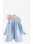 Mavi Omzu Fiyonk Detaylı Kız Çocuk Elbise - Leah 7