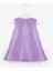 Lila Etek Ucu Gül Detaylı Kız Çocuk Elbise - Paola 7
